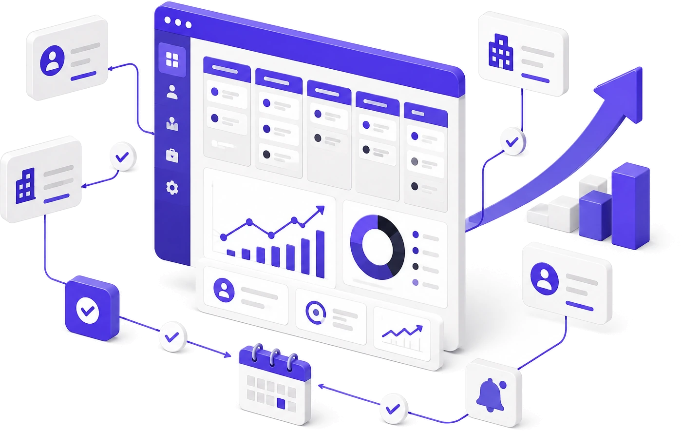 SalesFlowの利用イメージ（営業担当と商談パイプライン管理画面）